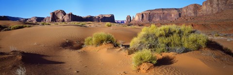 Framed Wide angle view of Monument Valley Tribal Park, Utah, USA Print