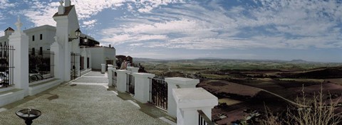 Framed Balcony of a building, Parador, Arcos De La Frontera, Cadiz, Andalusia, Spain Print