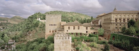 Framed High angle view of a palace viewed from alcazaba, Alhambra, Granada, Granada Province, Andalusia, Spain Print