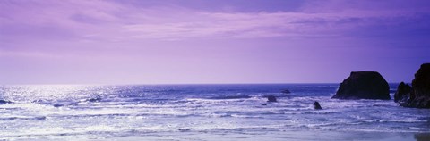 Framed Rocks in the ocean, Pacific Ocean, Mendocino County, California, USA Print