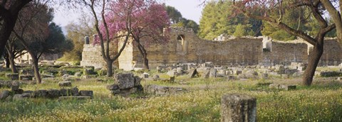 Framed Ruins of a building, Ancient Olympia, Peloponnese, Greece Print