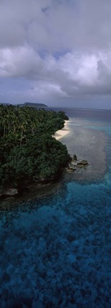 Framed Aerial view of a coastline, Vava'u, Tonga, South Pacific Print