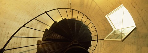 Framed Low angle view of a spiral staircase of a lighthouse, Key West lighthouse, Key West, Florida, USA Print