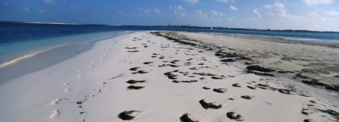 Framed Footprints on the beach, Cienfuegos, Cienfuegos Province, Cuba Print