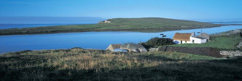 Framed High angle view of cottages at the coast, Allihies, County Cork, Munster Province, Republic of Ireland Print