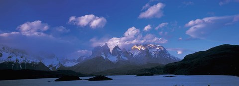 Framed Cloud over mountains, Towers of Paine, Torres del Paine National Park, Patagonia, Chile Print