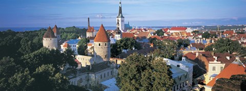 Framed High angle view of a town, Tallinn, Estonia Print