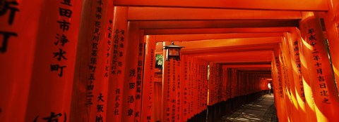 Framed Torii gates of a shrine, Fushimi Inari-Taisha, Fushimi Ward, Kyoto, Kyoto Prefecture, Kinki Region, Honshu, Japan Print