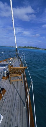 Framed Chair on a boat deck, Exumas, Bahamas Print