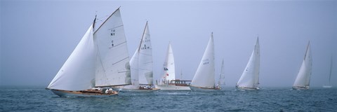 Framed Yachts racing in the ocean, Annual Museum Of Yachting Classic Yacht Regatta, Newport, Newport County, Rhode Island, USA Print