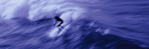 Framed High angle view of a person surfing in the sea, USA Print