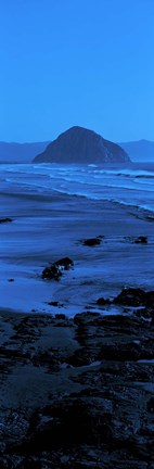 Framed Rock formations on the beach, Morro Rock, Morro Bay, California, USA Print