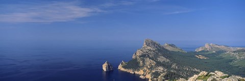 Framed High angle view of an island in the sea, Cap De Formentor, Majorca, Balearic Islands, Spain Print