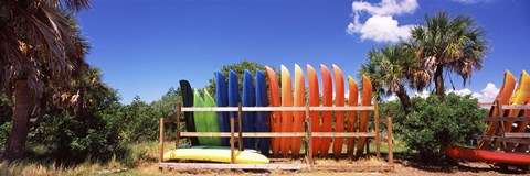 Framed Kayaks, Gulf Of Mexico, Florida, USA Print