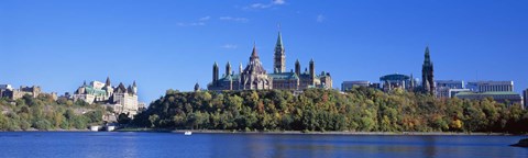 Framed Government building on a hill, Parliament Building, Parliament Hill, Ottawa, Ontario, Canada Print