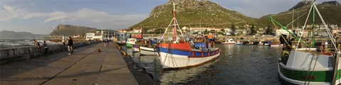Framed Fishing boats at a harbor, Kalk Bay, False Bay, Cape Town, Western Cape Province, South Africa Print