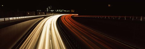 Framed Traffic on a road at evening, Highway B14, Stuttgart, Baden-Wurttemberg, Germany Print