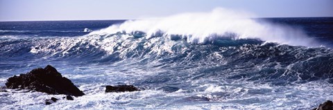 Framed Waves in the sea, Big Sur, California Print