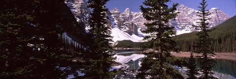 Framed Lake andf mountains, Alberta, Canada Print