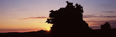 Framed Silhouette of cliffs at sunset, Fantasy Canyon, Uintah County, Utah, USA Print