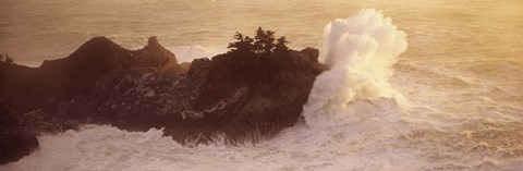 Framed High angle view of waves breaking at the coast, Big Sur, California, USA Print