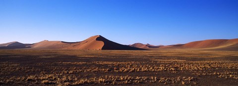 Framed Sand dunes in a desert, Sossusvlei, Namib Desert, Namibia Print