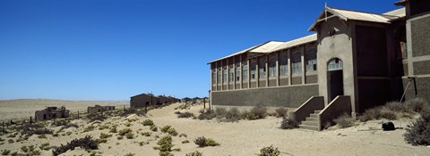 Framed Abandoned hospital in a mining town, Kolmanskop, Namib desert, Karas Region, Namibia Print