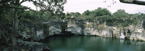 Framed Lake between Etosha and Tsumeb, Lake Otjikoto, Namibia Print