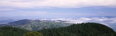 Framed View of San Francisco from Mt Tamalpais, Marin County, California, USA Print