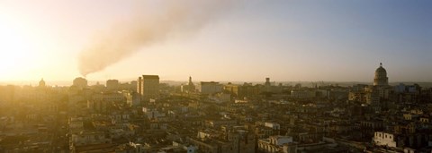 Framed Old Havana, Cuba with Smokestack Print
