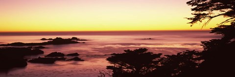 Framed Sea at sunset, Point Lobos State Reserve, Carmel, Monterey County, California, USA Print
