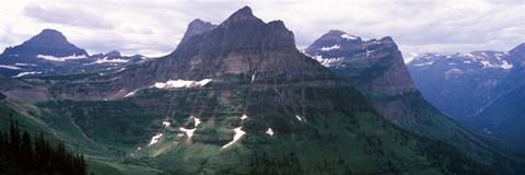 Framed Mountain range, US Glacier National Park, Montana, USA Print