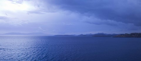 Framed Rain storm in the sea, Bodrum, Mugla Province, Aegean Region, Turkey Print