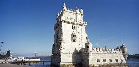 Framed Tower at the riverbank, Belem Tower, Lisbon, Portugal Print