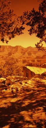 Framed Mountain range, Mather Point, Grand Canyon National Park, Arizona Print