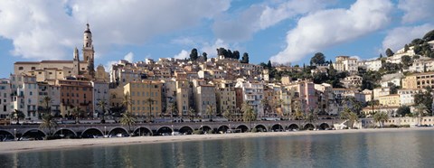 Framed Buildings at the waterfront, Menton, French Riviera, Alpes-Maritimes, Provence-Alpes-Cote D&#39;Azur, France Print