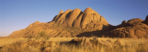 Framed Rock formations in a desert at dawn, Spitzkoppe, Namib Desert, Namibia Print