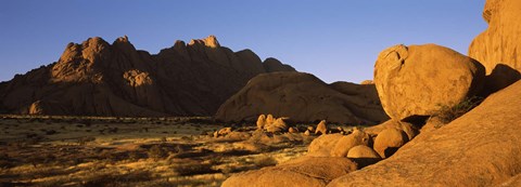 Framed Rock formations in a desert, Spitzkoppe, Namib Desert, Namibia Print