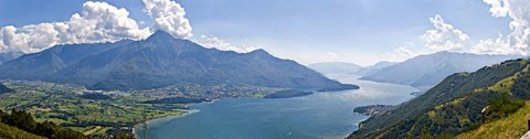 Framed Mountain range at the lakeside, Lake Como, Como, Lombardy, Italy Print