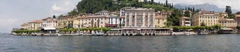 Framed Buildings at the waterfront, Lake Como, Bellagio, Como, Lombardy, Italy Print
