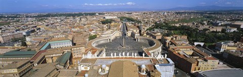 Framed Overview of the historic centre of Rome and St. Peter&#39;s Square, Vatican City, Rome, Lazio, Italy Print