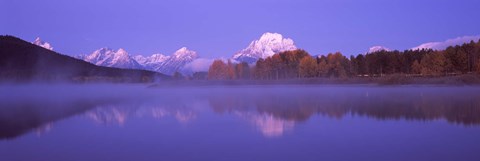 Framed Reflection of mountains in a river, Oxbow Bend, Snake River, Grand Teton National Park, Teton County, Wyoming, USA Print