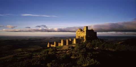 Framed Castle on a hill, Loarre Castle, Huesca, Aragon, Spain Print