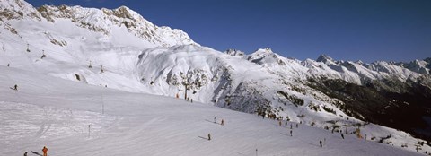 Framed Tourists in a ski resort, Sankt Anton am Arlberg, Tyrol, Austria Print
