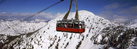 Framed Overhead cable car in a ski resort, Snowbird Ski Resort, Utah Print
