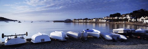 Framed Boats on the beach, Instow, North Devon, Devon, England Print