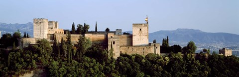 Framed Palace viewed from Albayzin, Alhambra, Granada, Granada Province, Andalusia, Spain Print