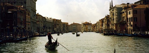 Framed Gondolas in the canal, Grand Canal, Venice, Veneto, Italy Print