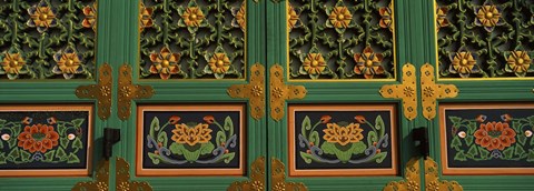 Framed Buddhist temple Paintings, Kayasan Mountains, Haeinsa Temple, Gyeongsang Province, South Korea Print