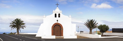Framed Chapel on a hill, Tiagua, Lanzarote, Canary Islands, Spain Print